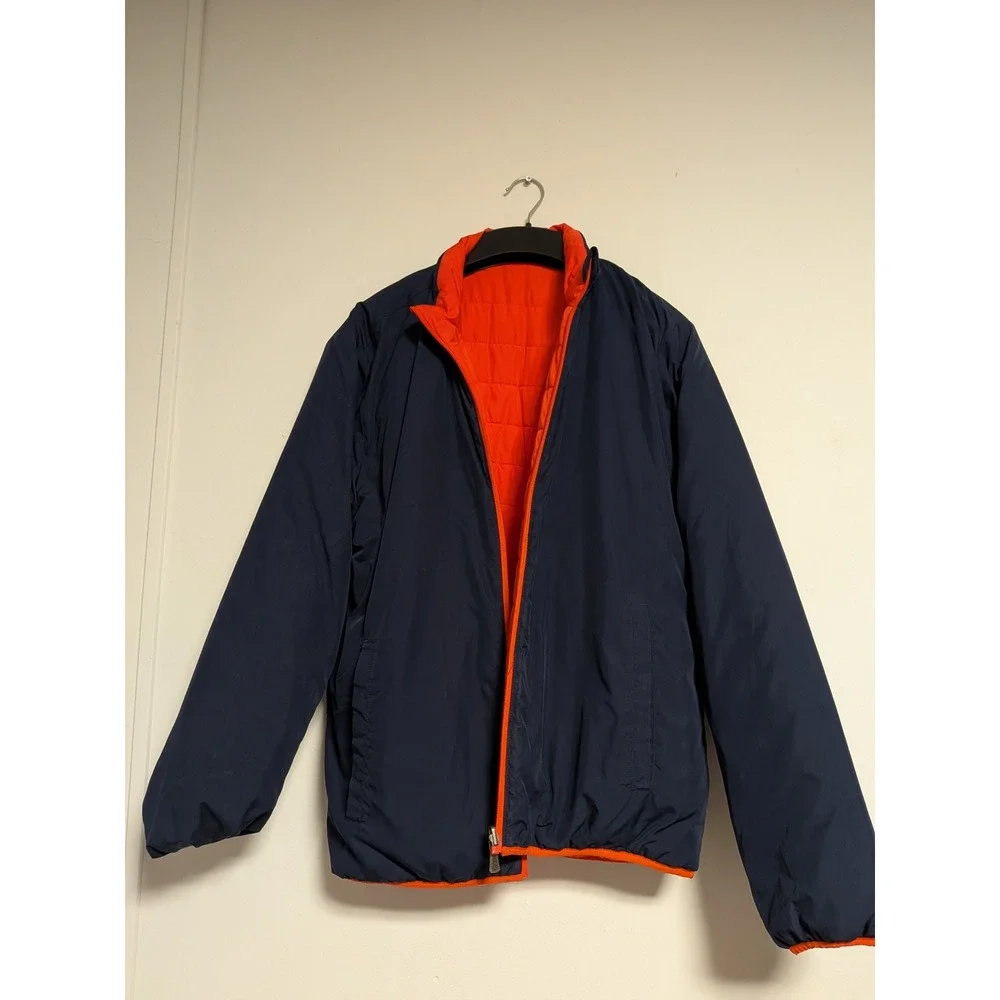 Brooks Brothers Reversible Puffer Jacket Mens XL Orange Navy Thermore 100185121 - Picture 7 of 12